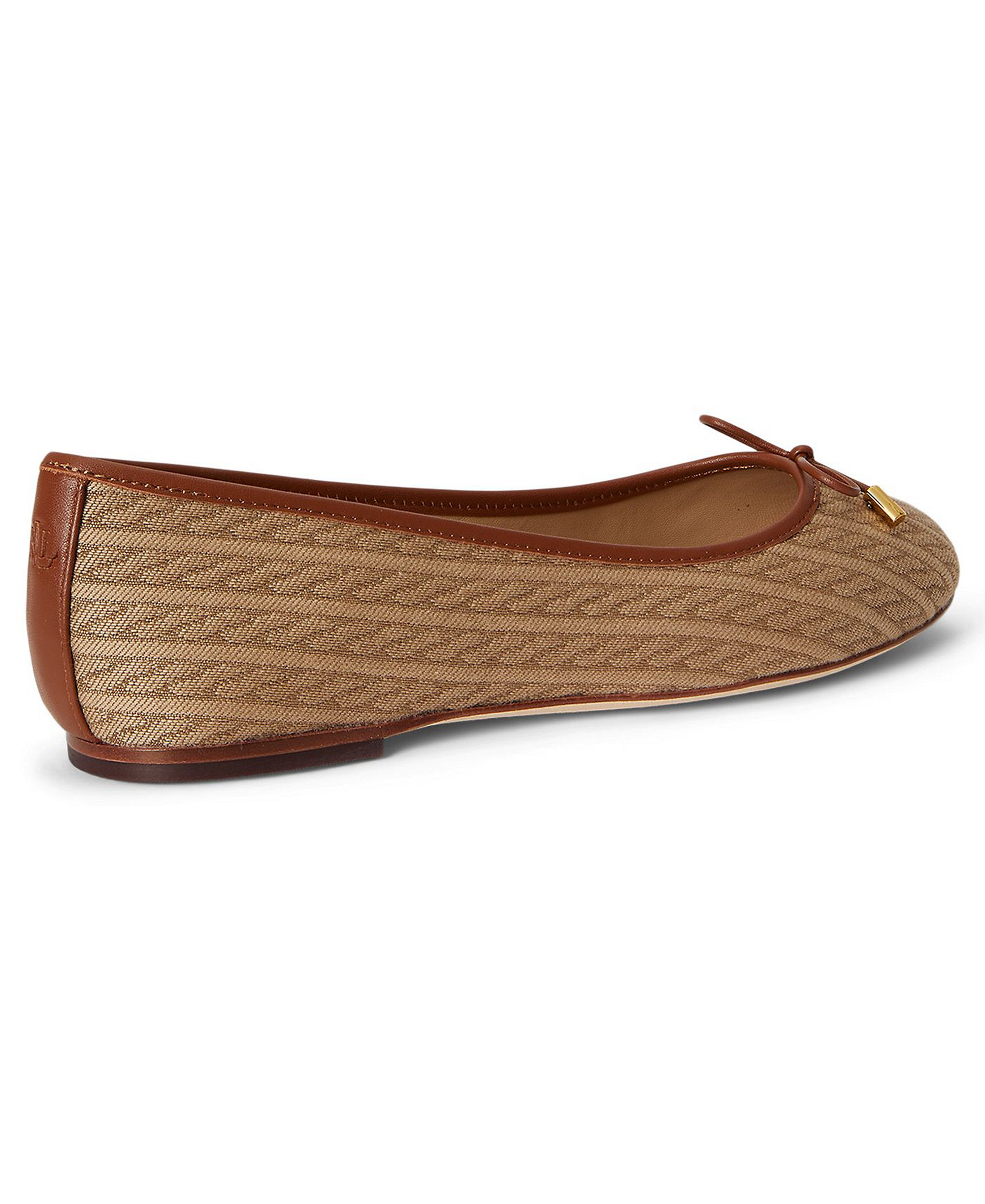 Lauren Ralph Lauren Women's Jayna Nappa Leather Slip-On Flats - Khaki/Lauren Tan Cable Knit