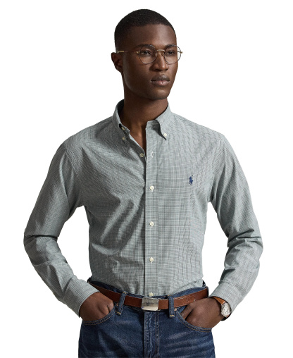 Polo Ralph Lauren Men's Stretch Poplin Shirt - Moss Agate Multi
