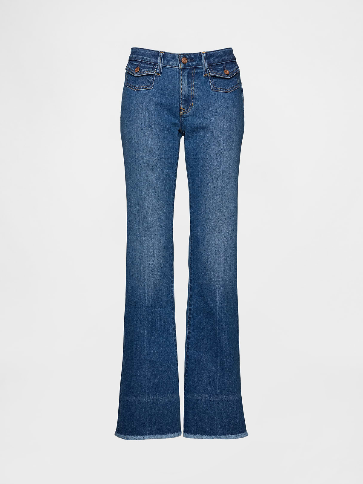Low Rise Long & Lean Split-Hem Jeans - Medium indigo