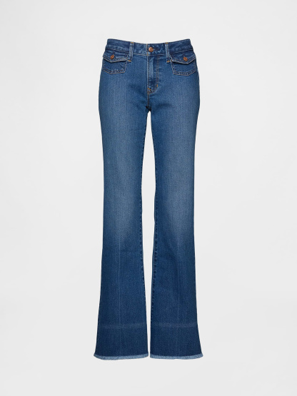 Low Rise Long & Lean Split-Hem Jeans - Medium indigo