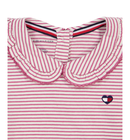 Tommy Hilfiger Girls' 2T-6X Striped Top and Jumper, 2-Piece Set - Blue/Pink