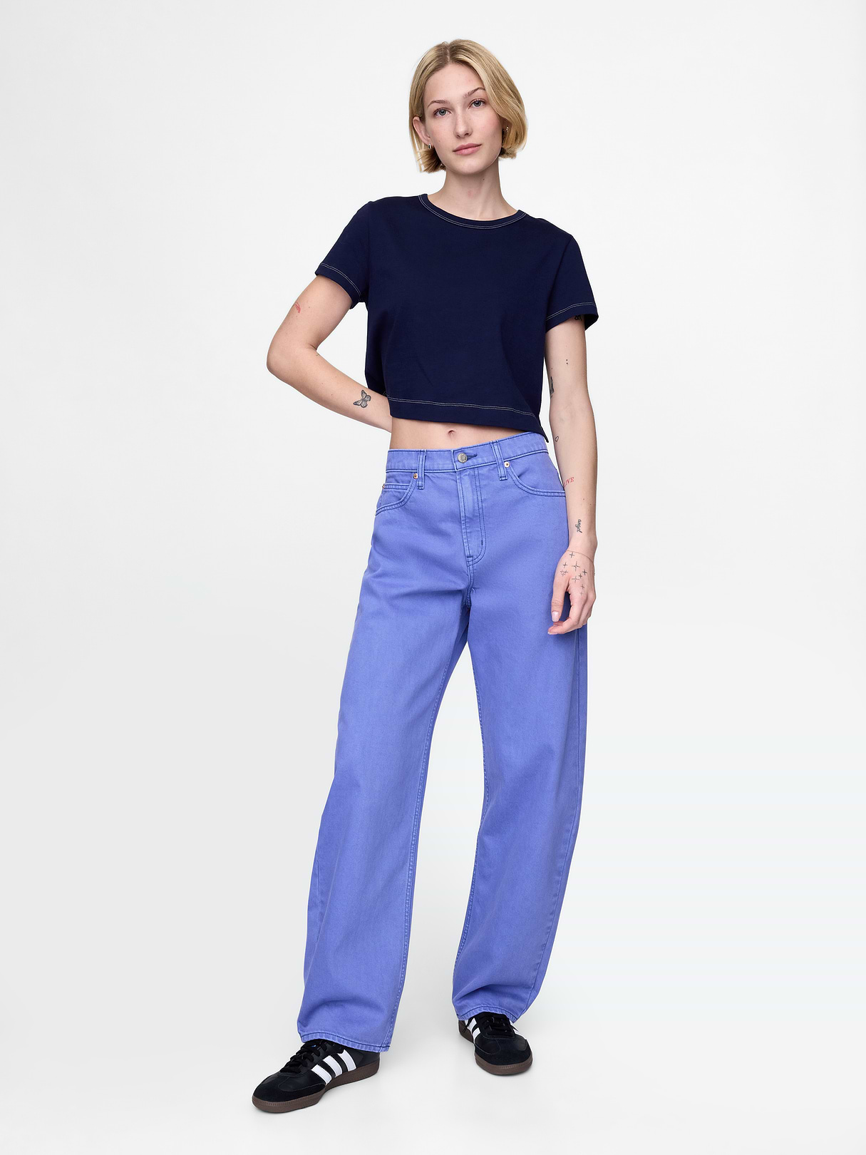 High Rise Barrel Jeans - Dazzling blue