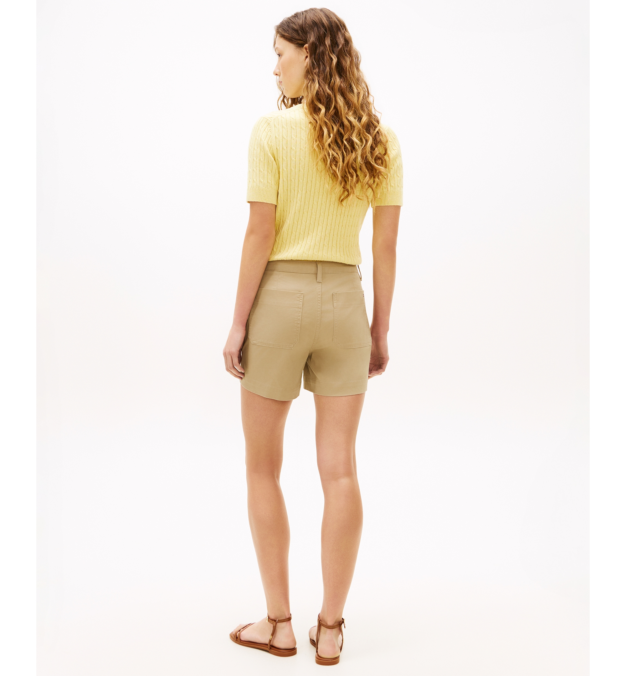 Tommy Hilfiger Women's Twill Patch Pocket Shorts - Beige