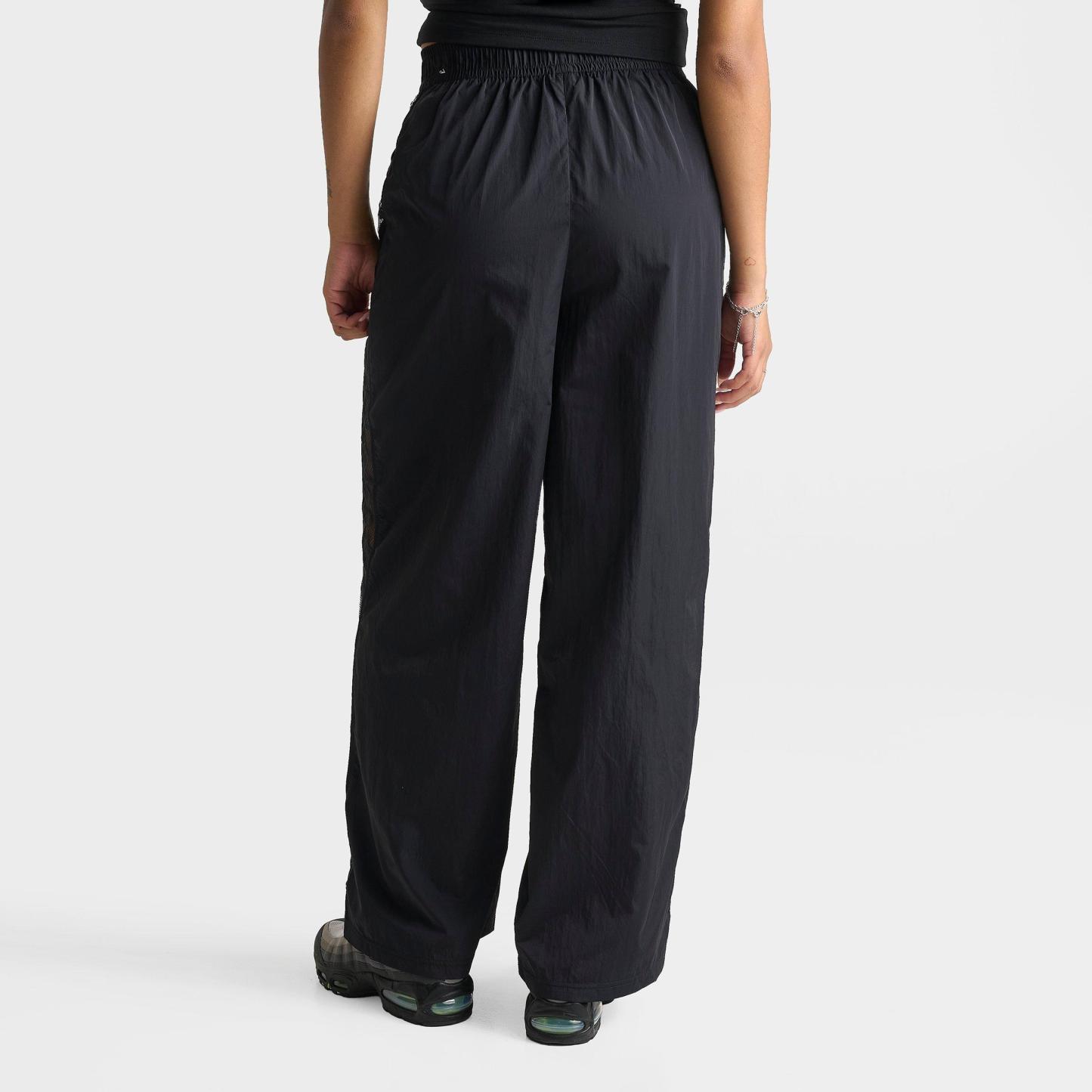 Women's Nithtke Sportswear Loose Mid-Rise Lace Track Pants - Black/Black/White