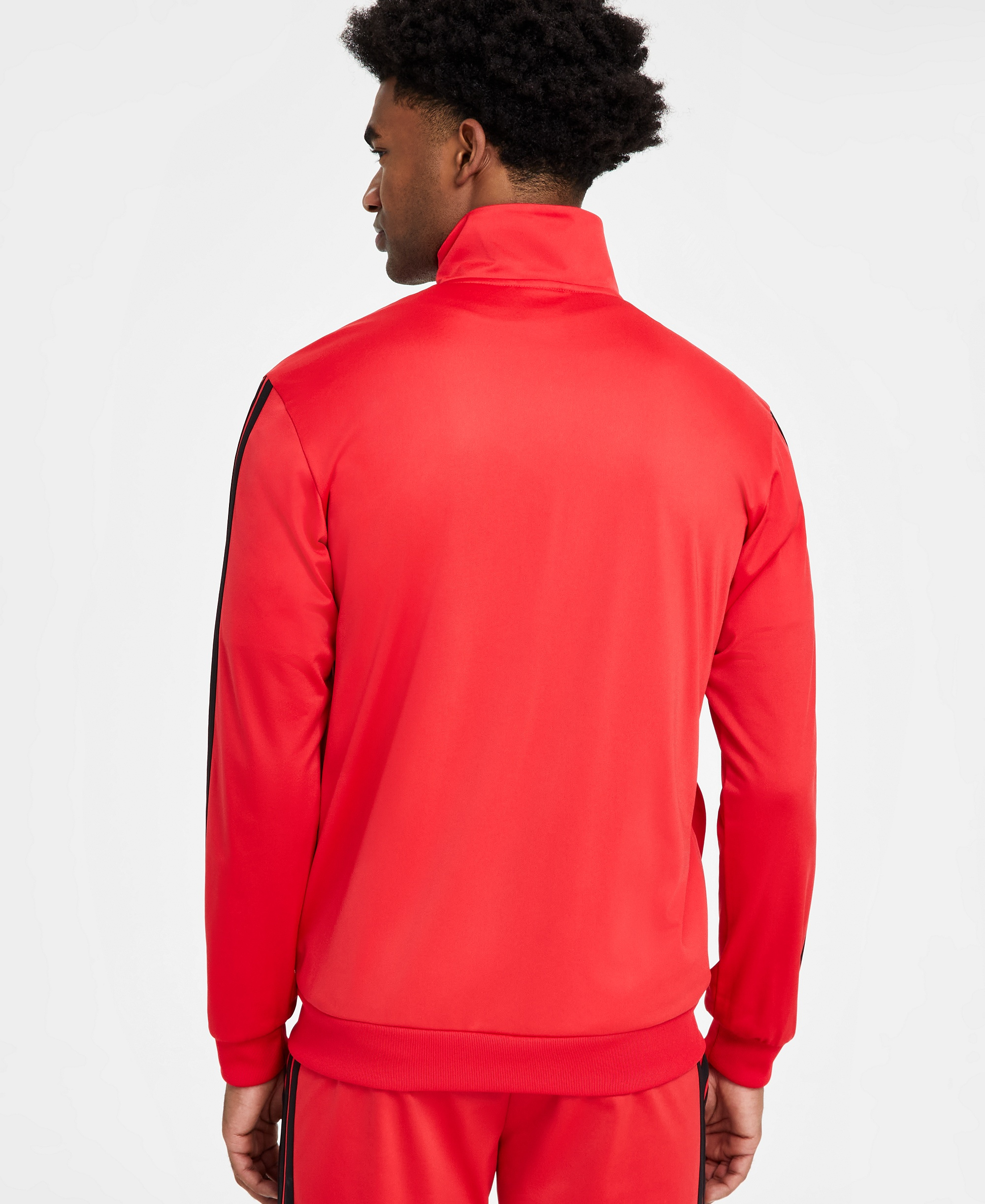 adidas Men's 3-Stripes Tricot Track Jacket - Ruby Red/Black