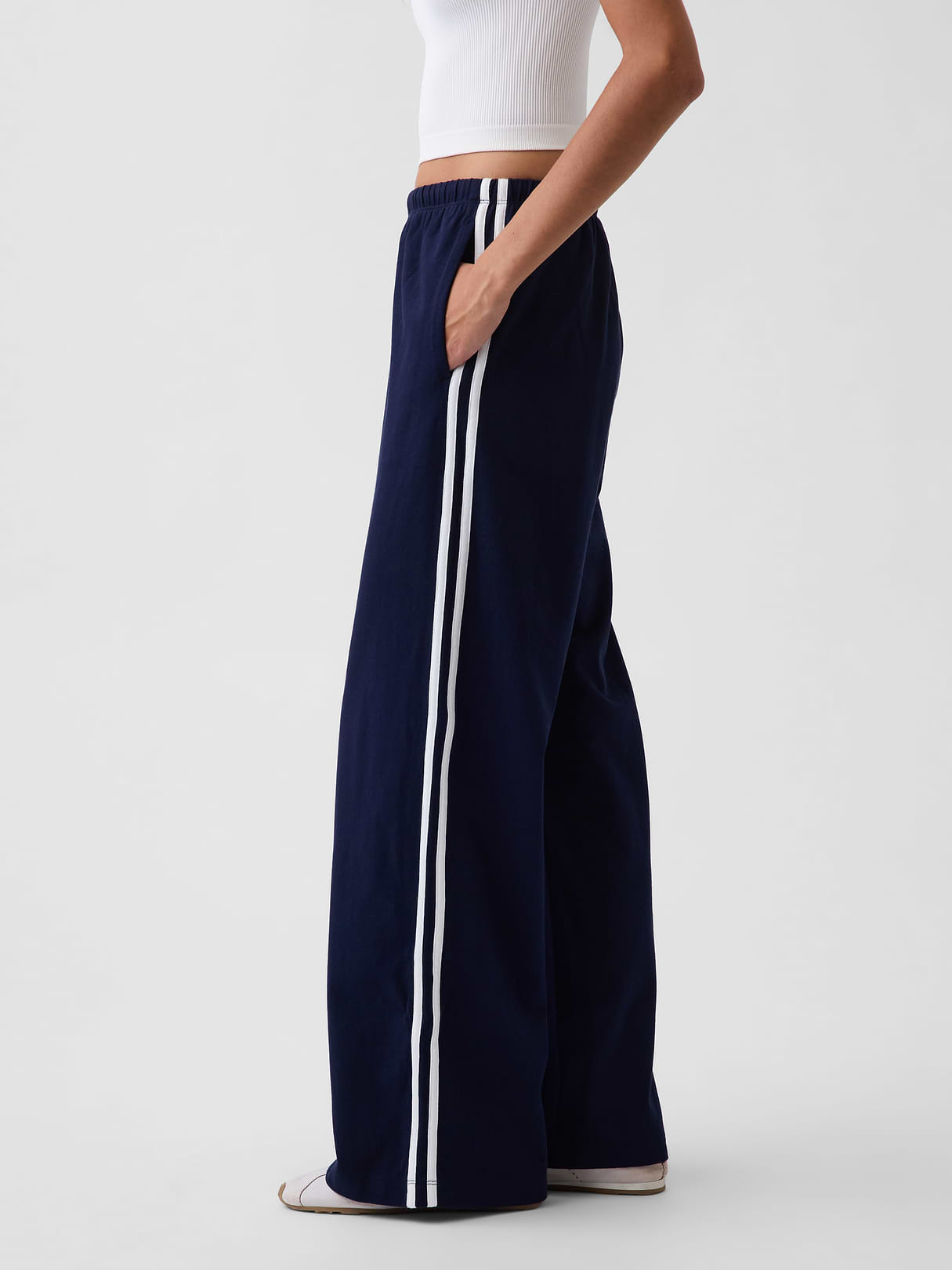 Knit Relaxed Track Pants - Navy blue uniform