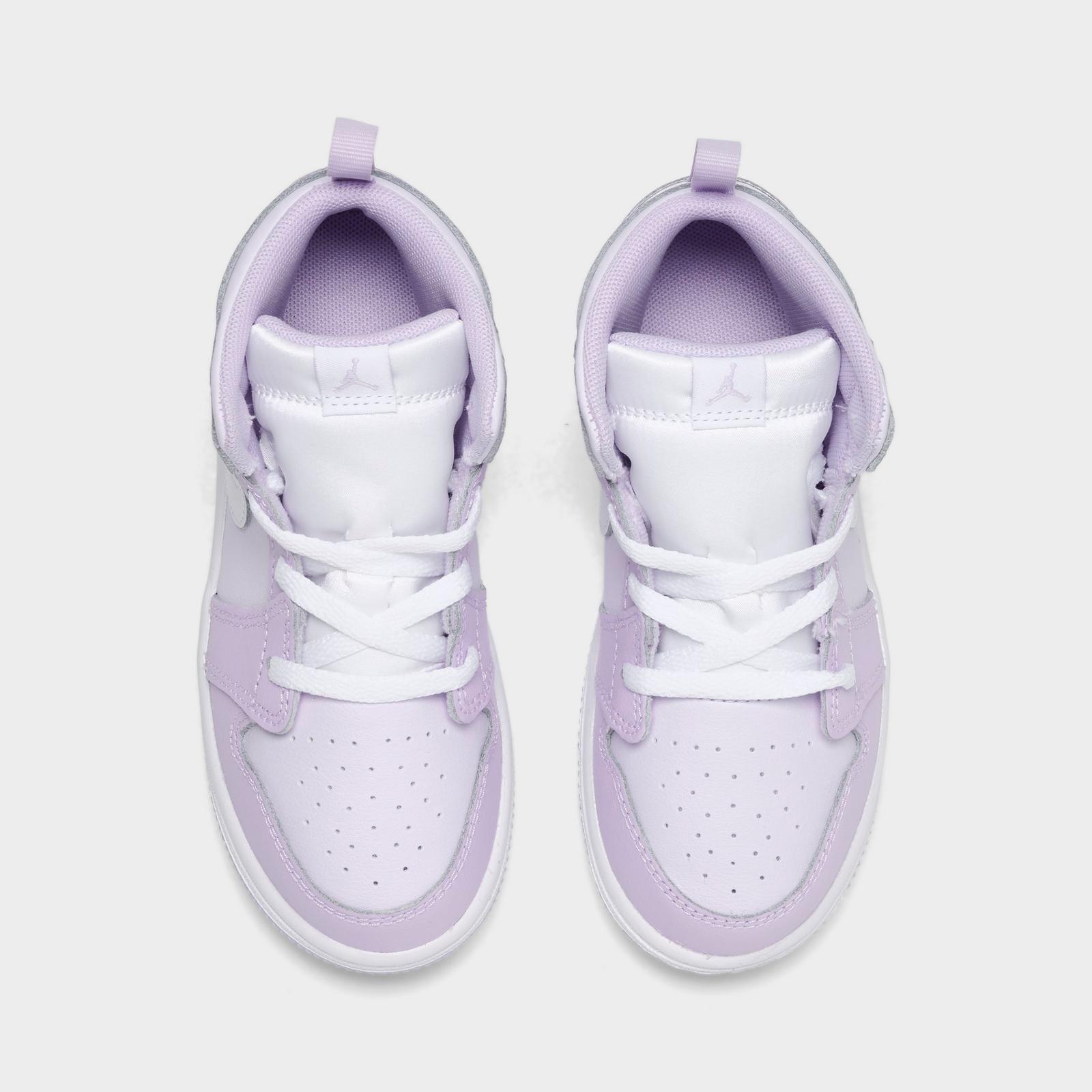 Kids' Toddler Air Jordan Retro 1 Mid Casual Shoes - Violet Mist/Barely Grape/White - view 5