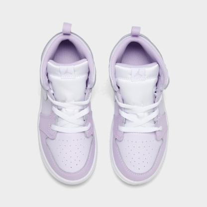 Kids' Toddler Air Jordan Retro 1 Mid Casual Shoes - Violet Mist/Barely Grape/White - view 5