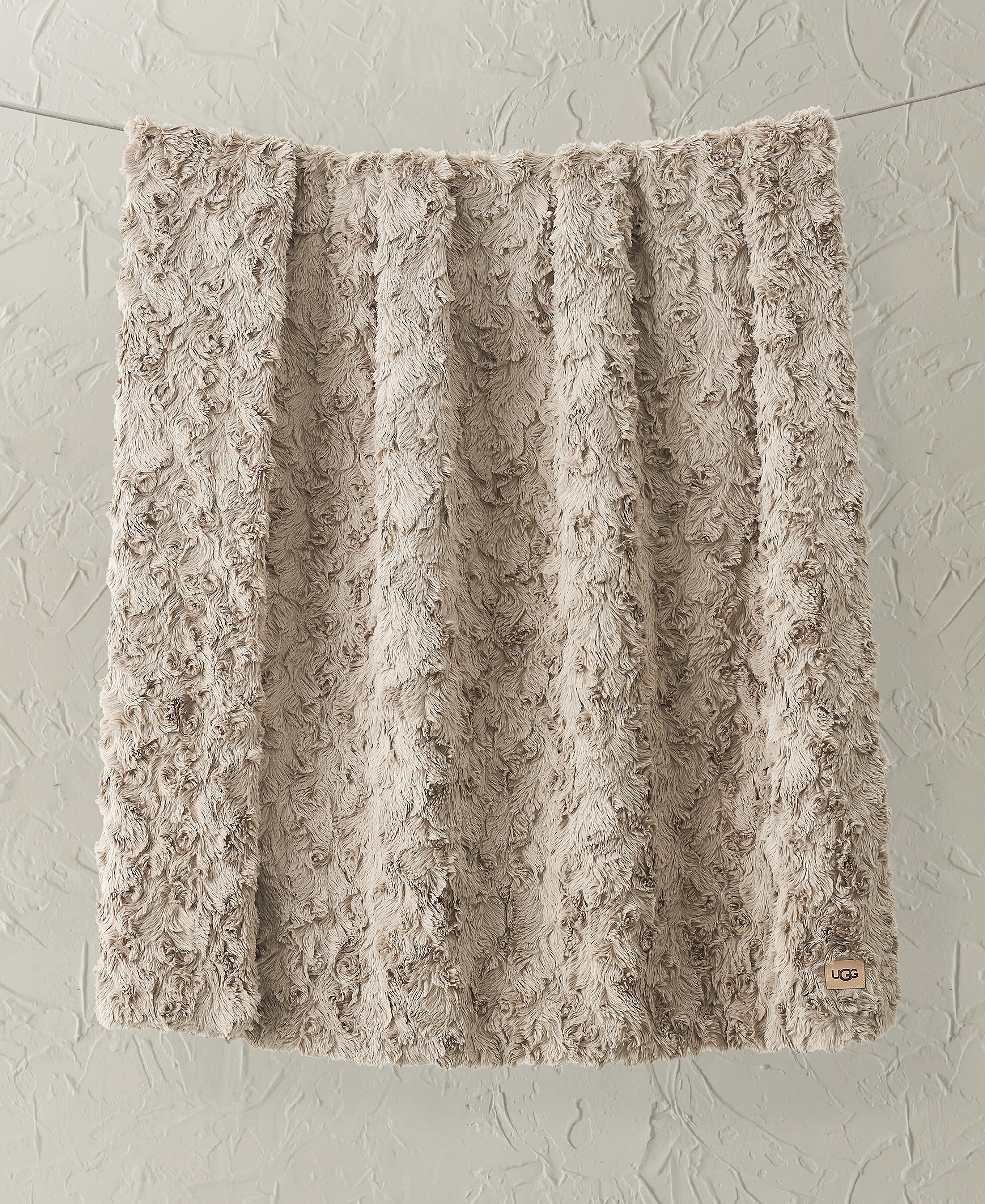 UGG® Adalee Faux Fur Throw, 50" x 70" - Oyster