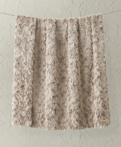 UGG® Adalee Faux Fur Throw, 50" x 70" - Oyster