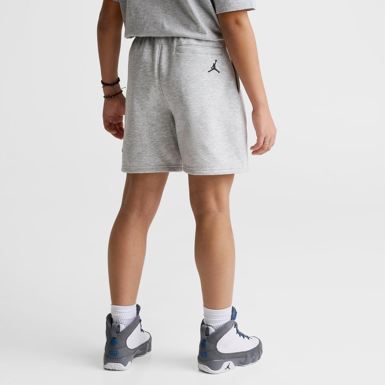 Big Kids' Air Jordan Swoosh Fleece Shorts - Light Gray Heather - view 4