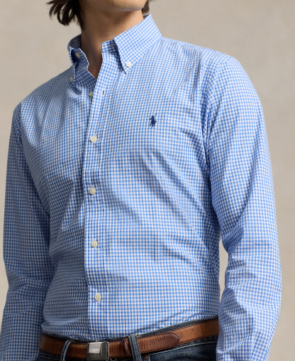Polo Ralph Lauren Men's Stretch Poplin Shirt - Blue/White Check