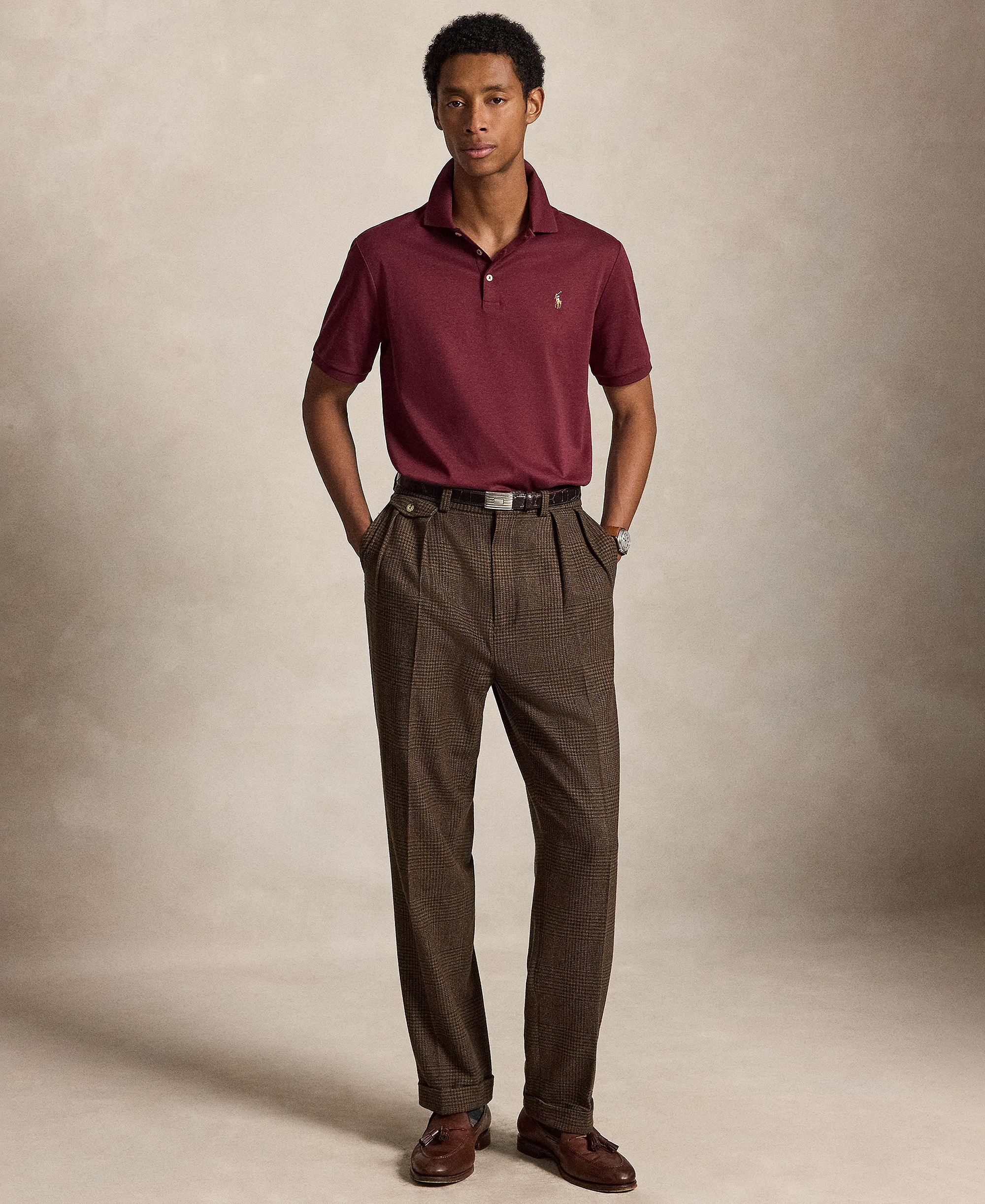 Polo Ralph Lauren Men’s Slim-Fit Soft Cotton Polo Shirt - Spring Wine Heather