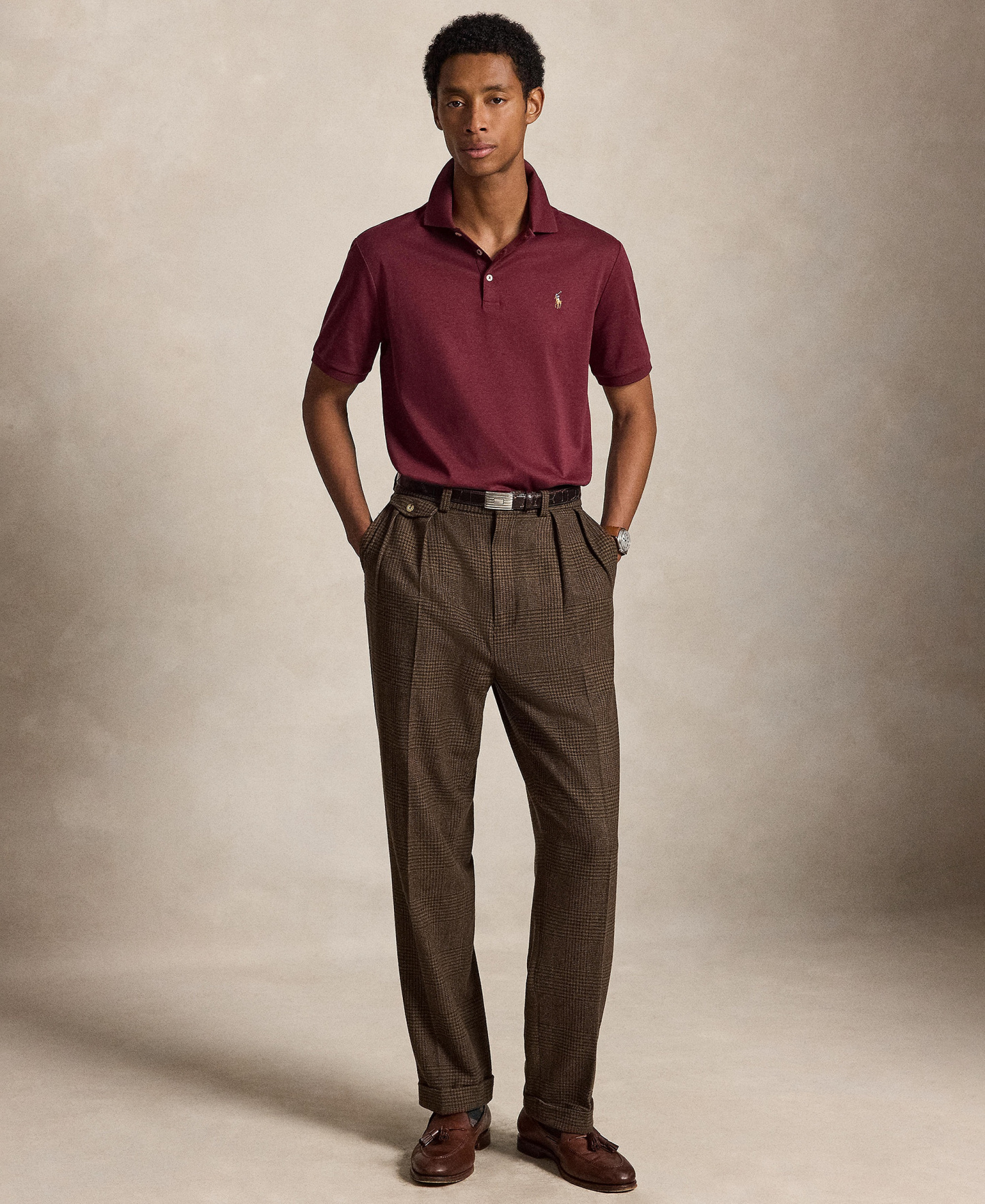 Polo Ralph Lauren Men’s Slim-Fit Soft Cotton Polo Shirt - Spring Wine Heather