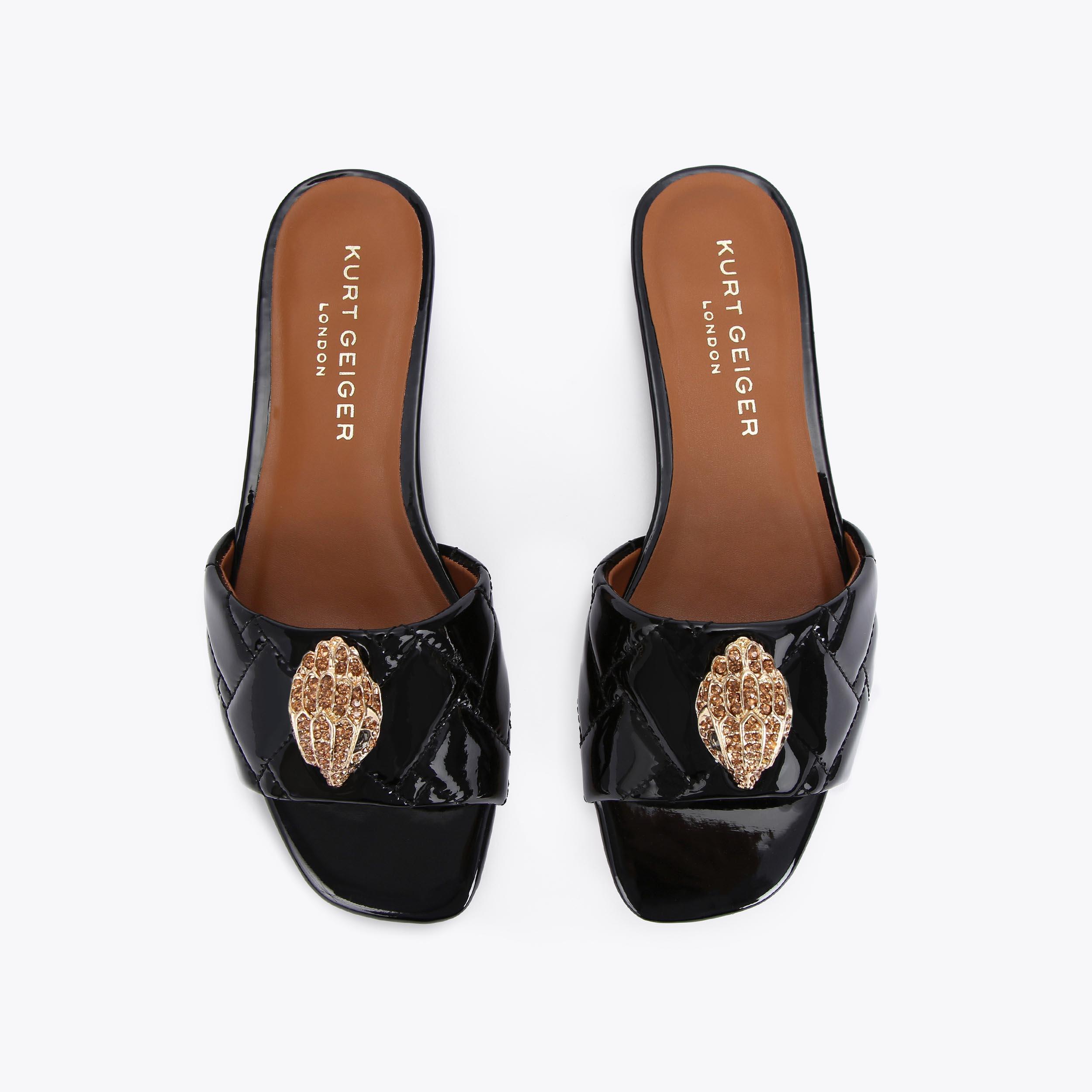 Kurt Geiger London Kensington Flat Sandal - Black - view 3