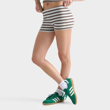 Women's adidas Originals Striped Rib Micro Shorts - Ice Blue/Earth Strata - view 1