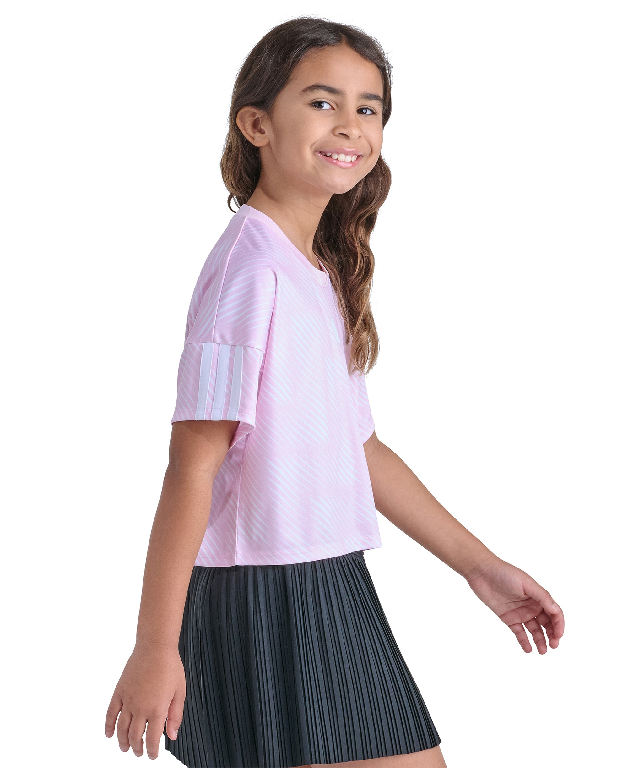 adidas Girls' 8-16 Short-Sleeve Printed World Cup Soccer Top - Medium Pink