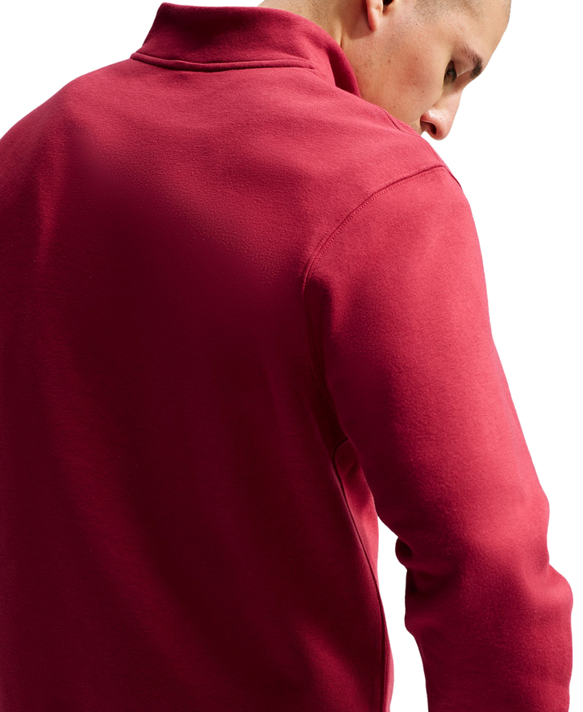 Nike Men's Sportswear Club Half-Zip Fleece Sweatshirt - Tough Red/White