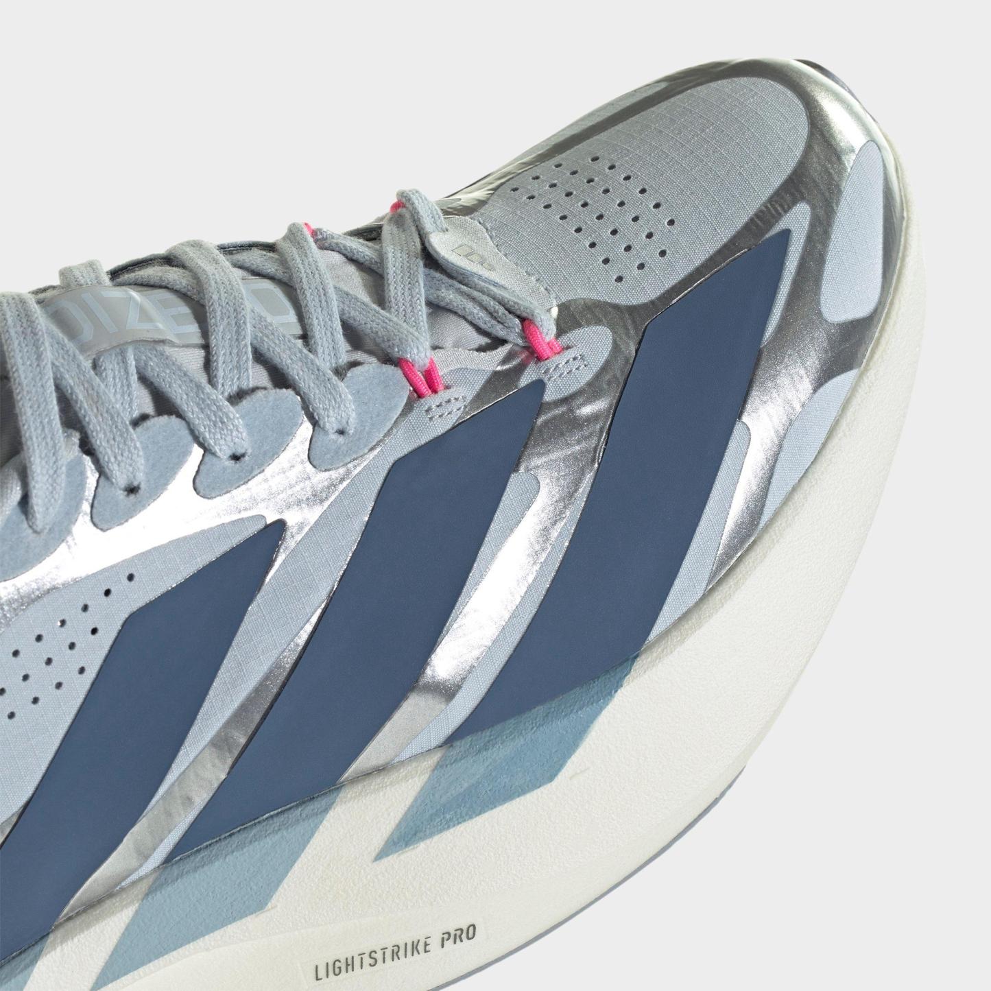 Women's adidas Adizero EVO SL Exo Running Shoes - Part 1 - Halo Blue/Preloved Ink/Silver Metallic - Detail shot
