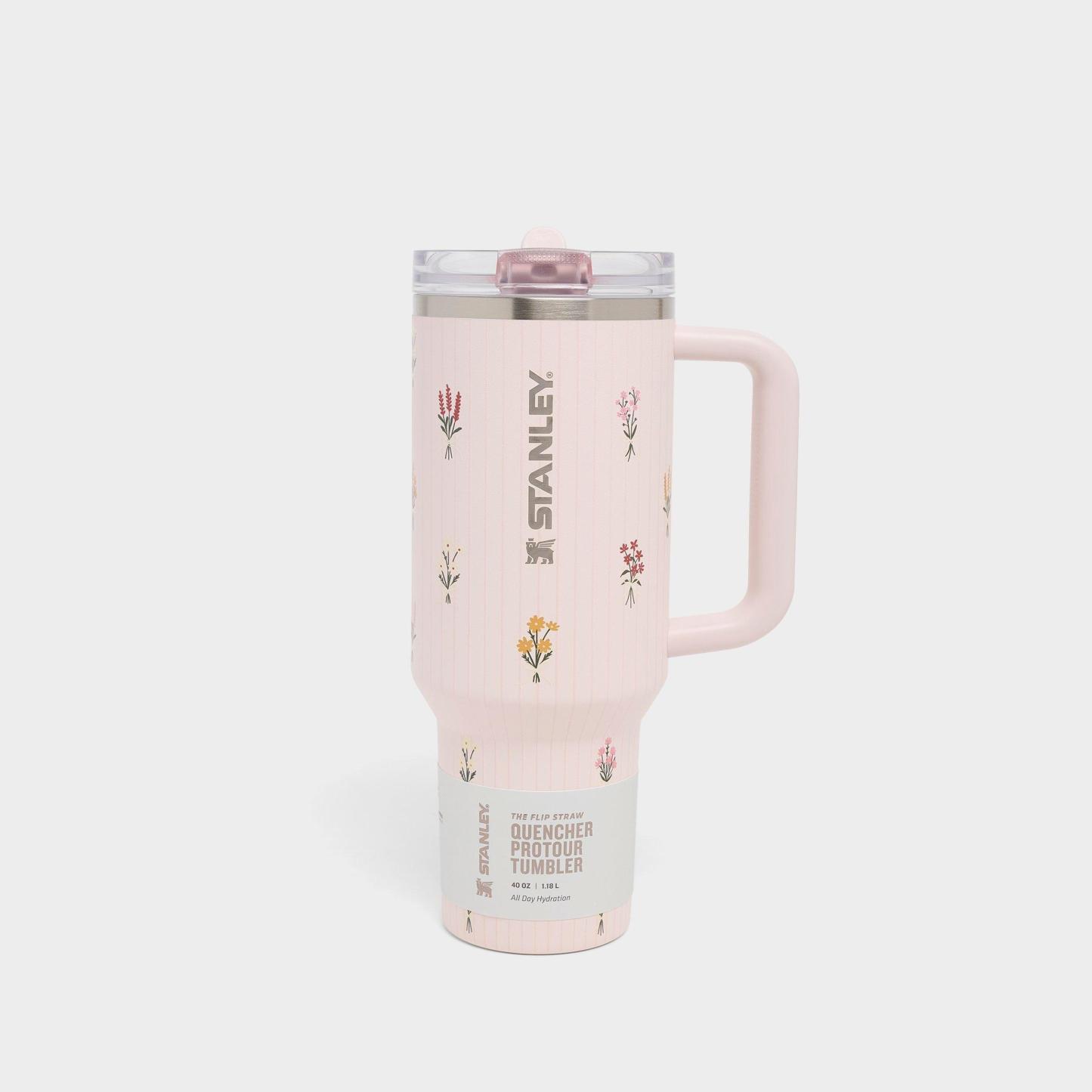 Stanley Quencher ProTour Flip Straw Tumbler (40 oz) - Rose Quartz Bouquet
