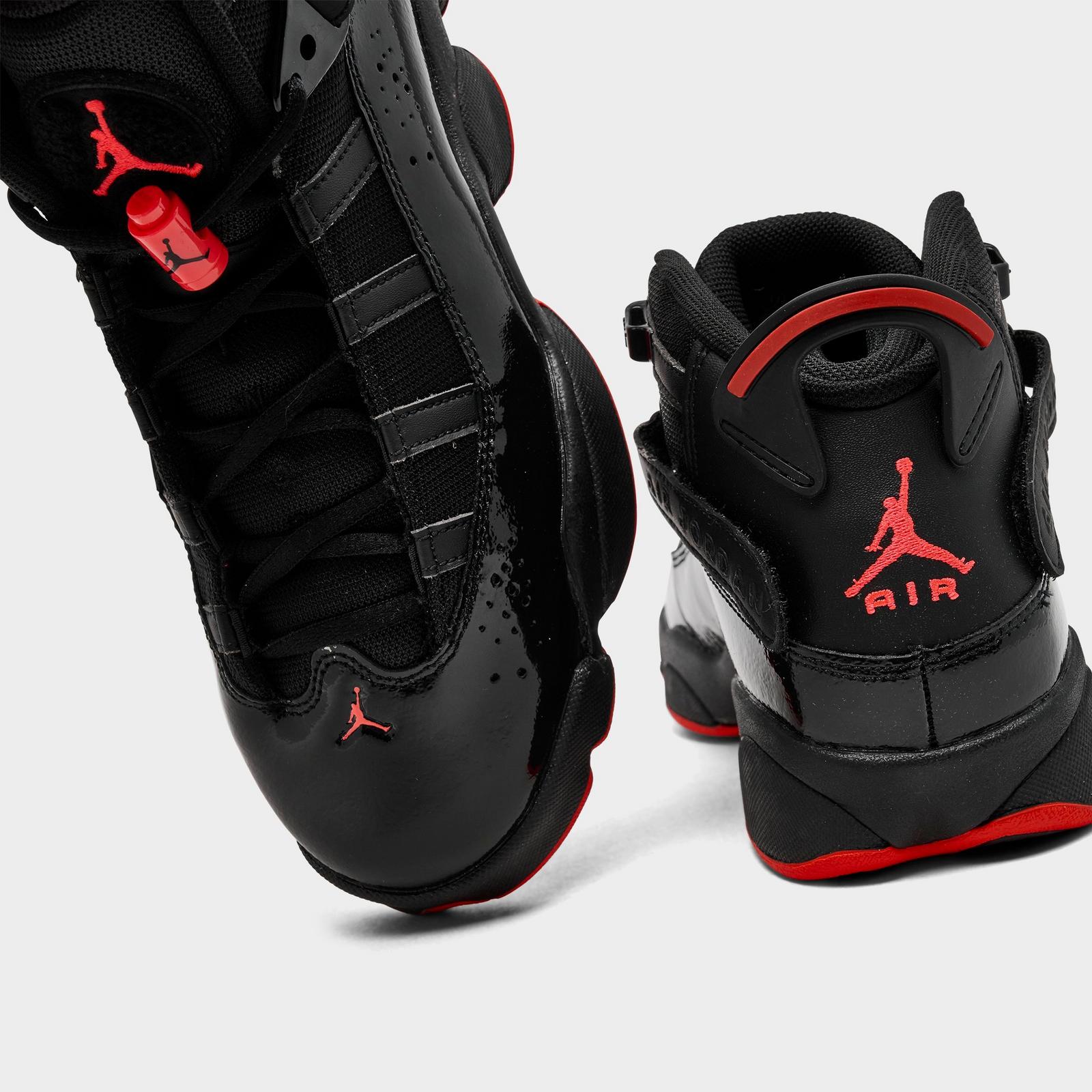 Big Kids' Jordan 6 Rings Basketball Shoes - Black/Black/Infrared 23 - view 3