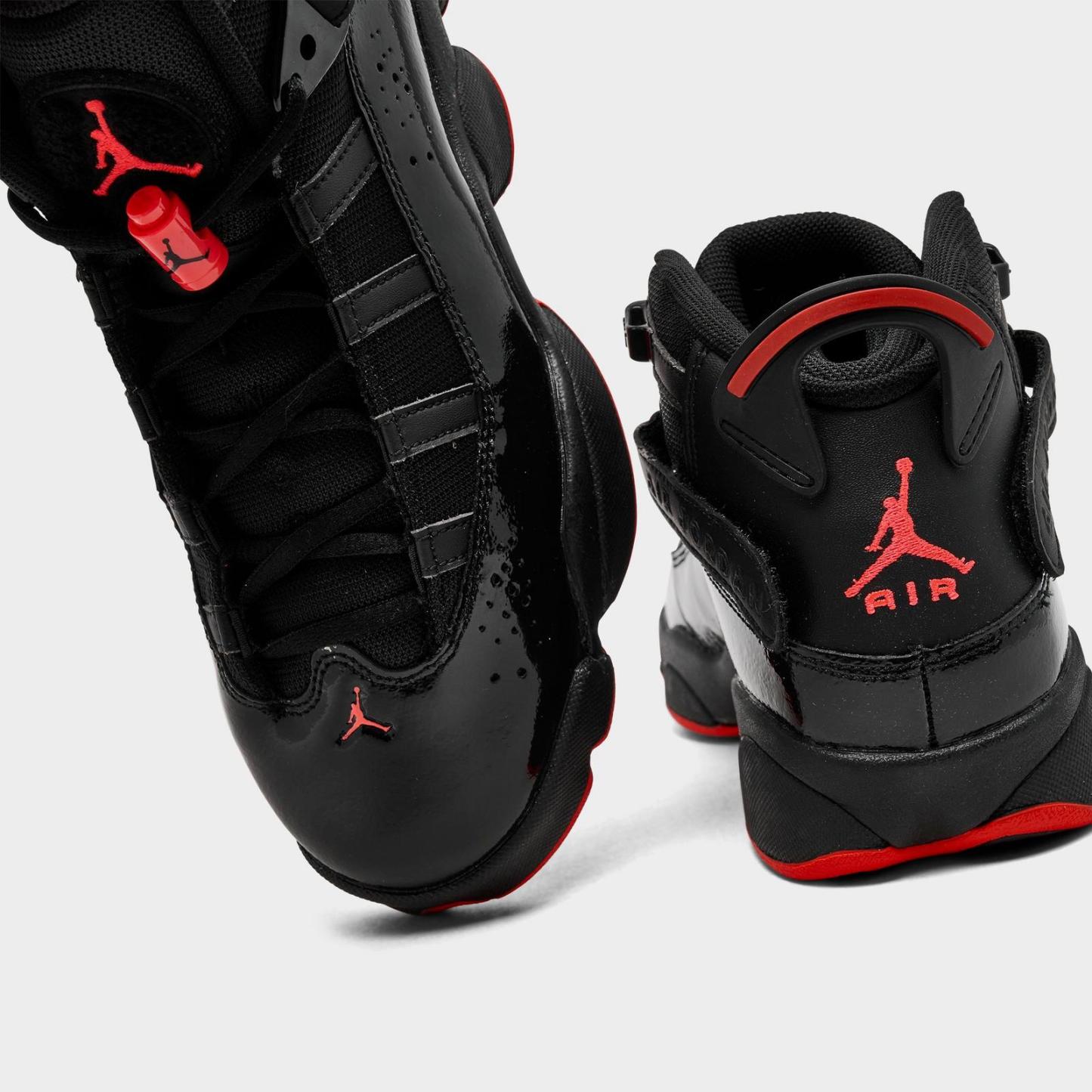 Big Kids' Jordan 6 Rings Basketball Shoes - Black/Black/Infrared 23 - view 3
