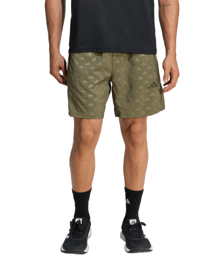 adidas Men's Workout Essentials Brandlove Woven Shorts - Olive Strata