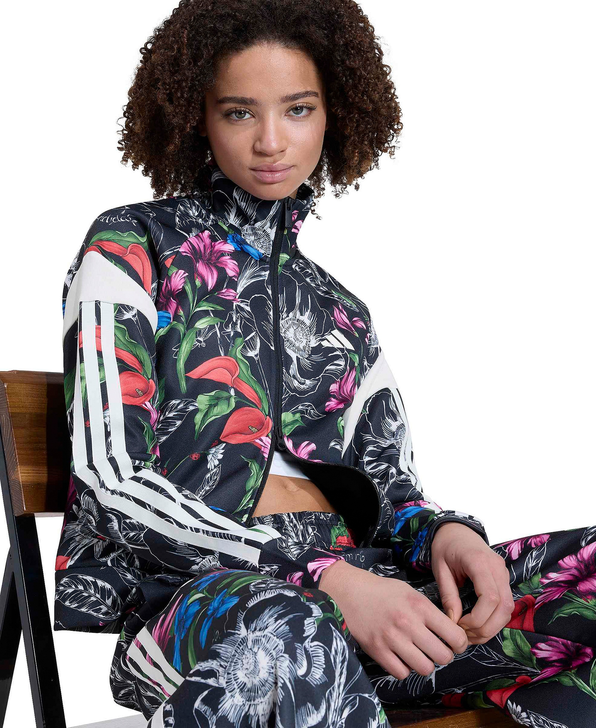 adidas Women's Farm Tiro TT Floral Slim-Fit Jacket - Black