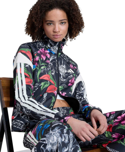 adidas Women's Farm Tiro TT Floral Slim-Fit Jacket - Black