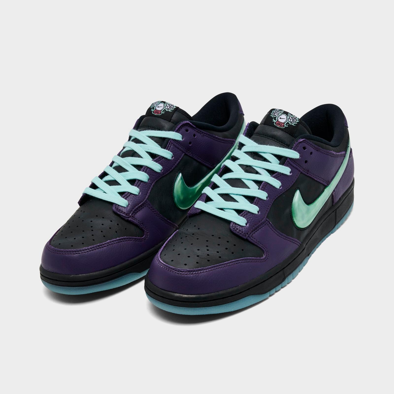 Men's Nike Dunk Low Retro Limited Casual Shoes - Black/Grand Purple/Artisan Teal