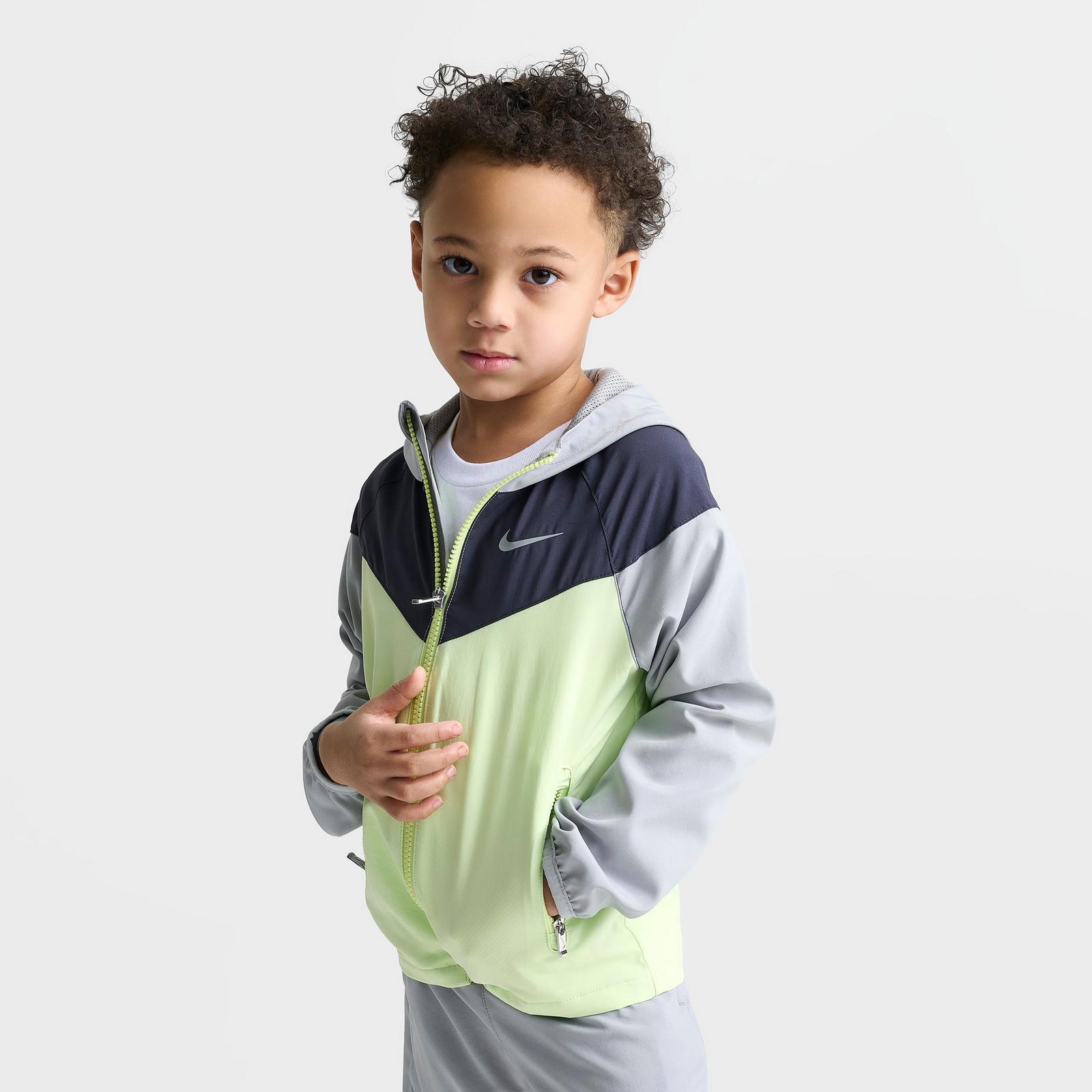 Kids' Toddler Nike Windrunner Jacket and Shorts Set - Light Smoke Grey/Volt