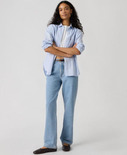 Levi's Premium Women's 501 90's Lightweight Mid-Rise Straight-Fit Jeans - Stone Today Mid