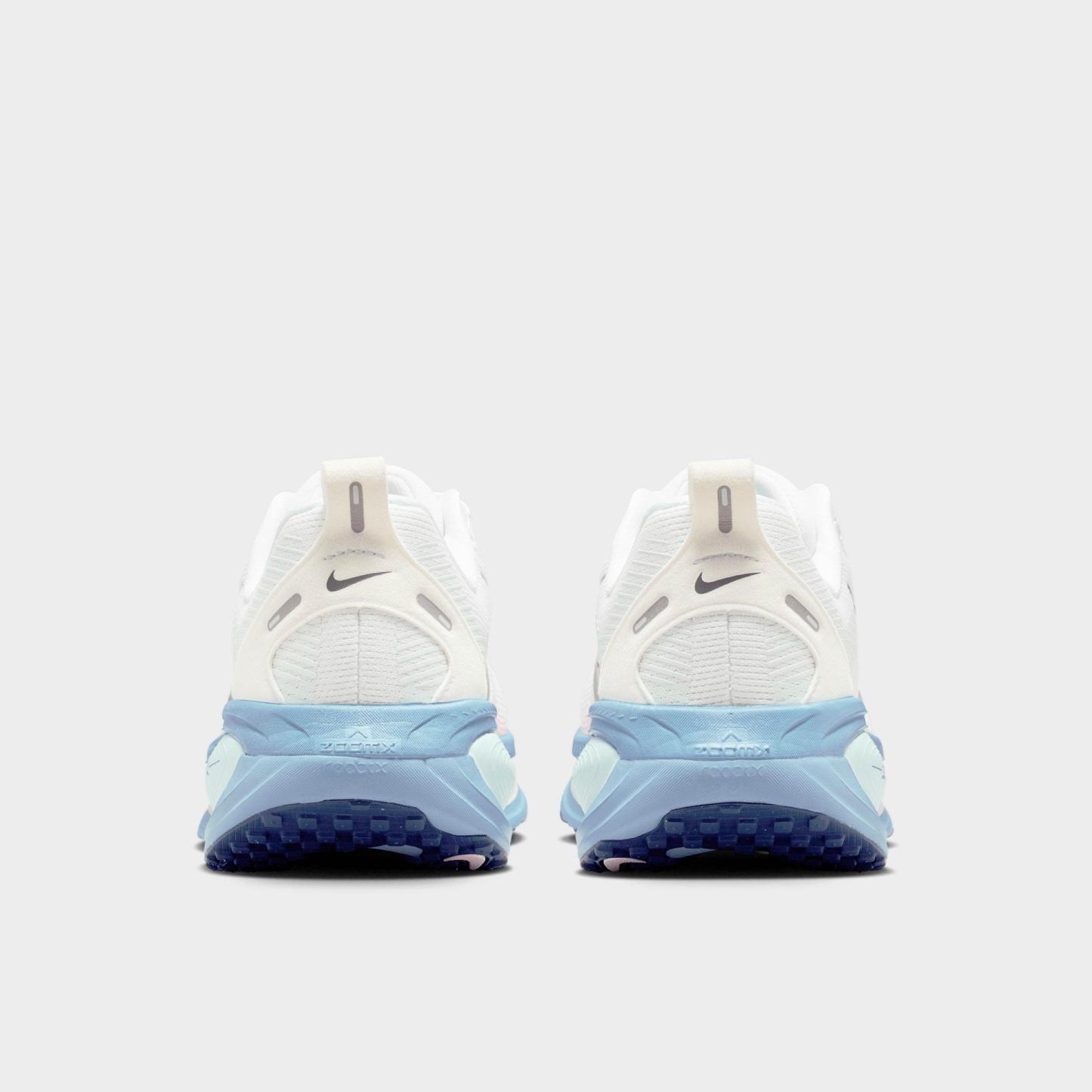 Women's Nithtke Vomero 18 Running Shoes - Part 1 - White/Work Blue/Barely Green/Midnight Navy - Back view