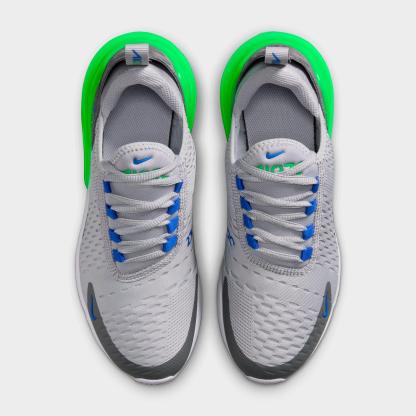 Big Kids' Nithtke Air Max 270 Casual Shoes - Wolf Grey/Smoke Grey/Green Spark/Racer Blue - Top view