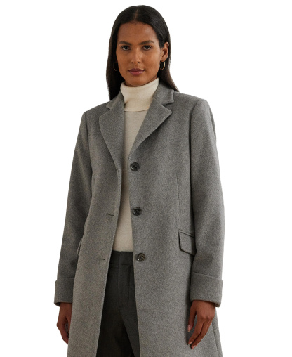 Lauren Ralph Lauren Women's Single-Breasted Walker Coat, Created for Macy's - Light Heather