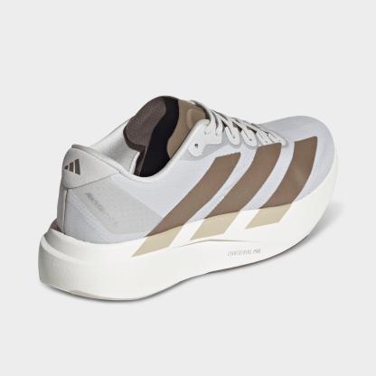 Men's adidas Adizero EVO SL Woven Running Shoes - Part 2 - Grey/Grey/Khaki - Back view