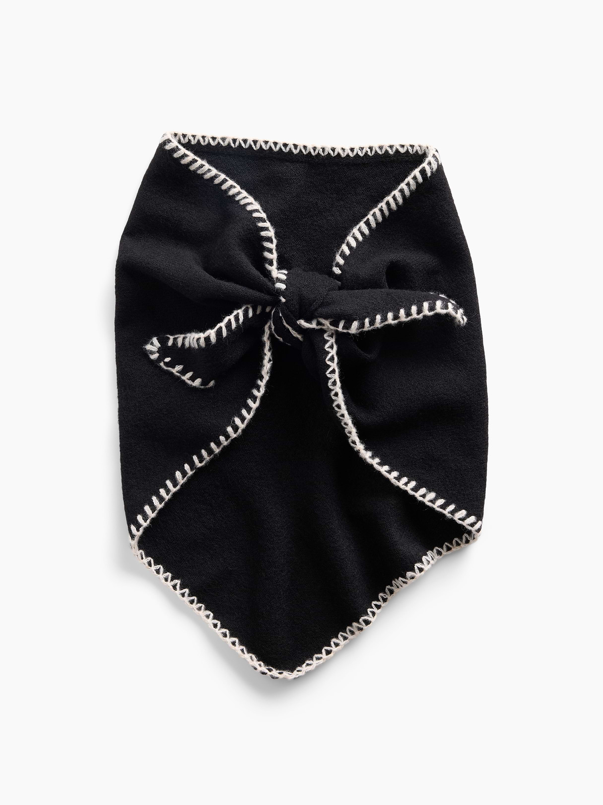 CashSoft Whipstitch Bandana Scarf - Black