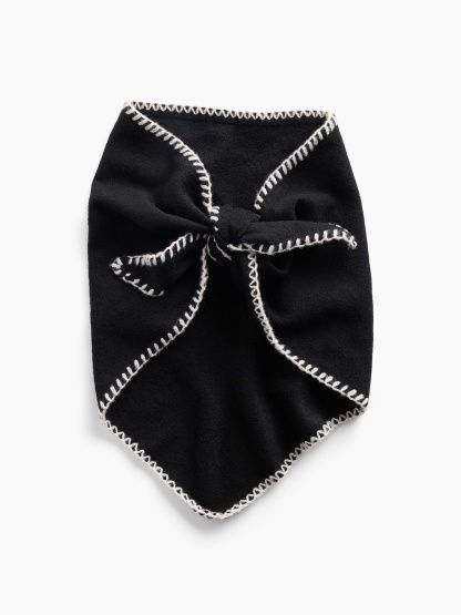 CashSoft Whipstitch Bandana Scarf - Black