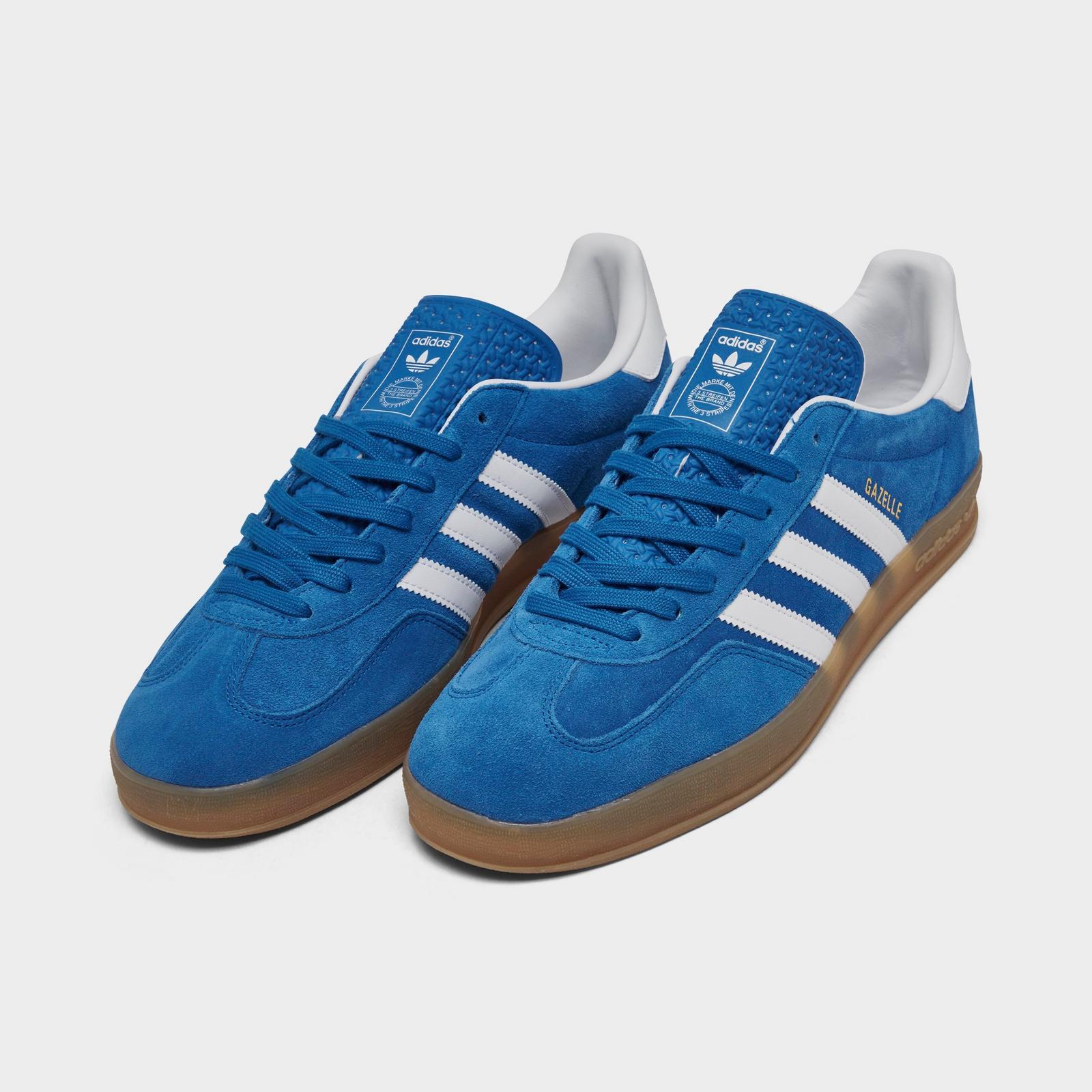 Men's adidas Originals Gazelle Indoor Casual Shoes - Bluebird/White/Gum - view 2