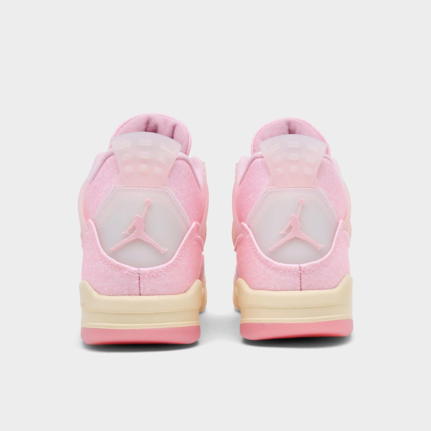 Women's Air Jordan Retro 4 Textile Casual Shoes - Pearl Pink/Iced Carmine/Coconut Milk/Muslin - view 4