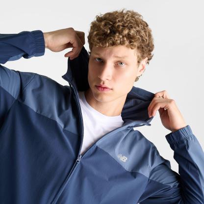 Men's New Balance Sport Essentials Woven Full-Zip Jacket - Navy/Vintage Indigo - view 5