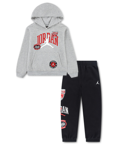 Jordan Boys' 4-7 Long-Sleeve Hoodie and Pants, 2-Piece Set - Grey Heather