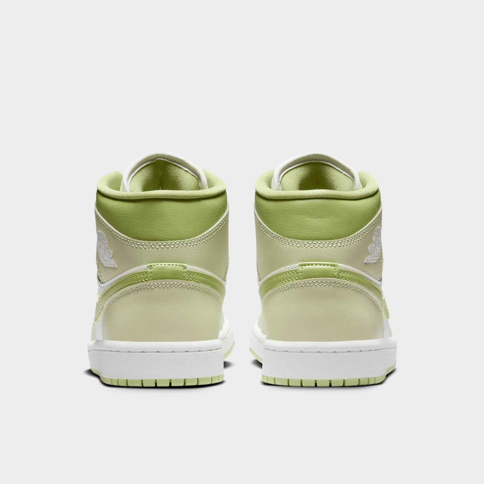 Women's Air Jordan Retro 1 Mid Casual Shoes - Olive Aura/Lawn/Coconut Milk/Sail - view 4