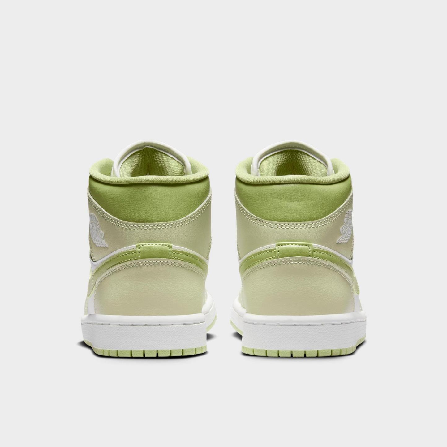 Women's Air Jordan Retro 1 Mid Casual Shoes - Olive Aura/Lawn/Coconut Milk/Sail - view 4