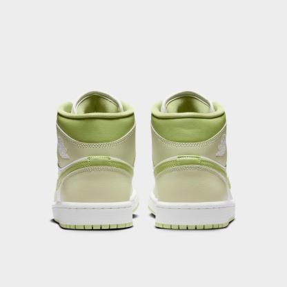 Women's Air Jordan Retro 1 Mid Casual Shoes - Olive Aura/Lawn/Coconut Milk/Sail - view 4