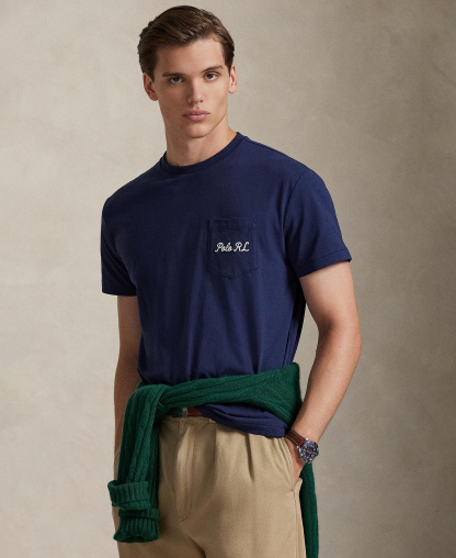 Polo Ralph Lauren Men's Classic-Fit Bear Print Jersey T-Shirt - Newport Navy/Society Bear
