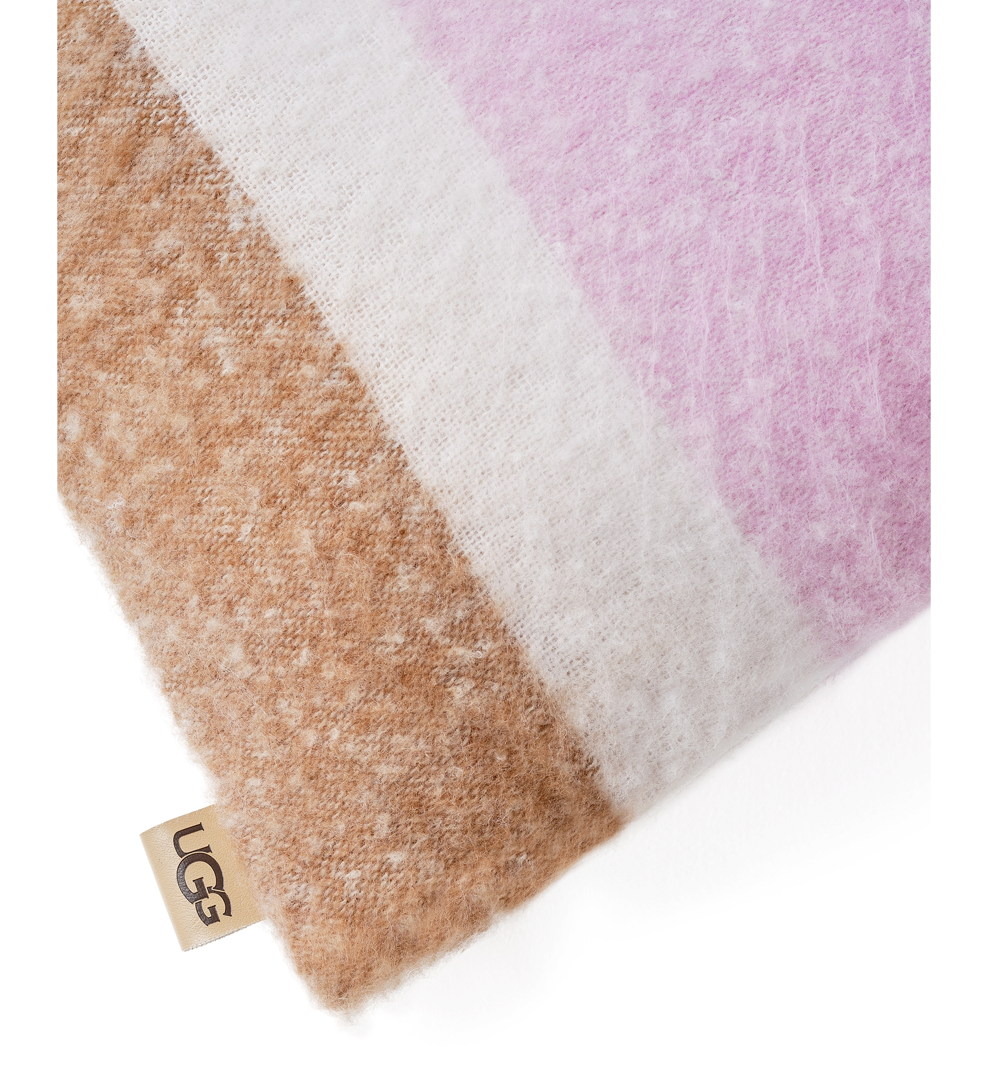 UGG® Simona Faux Mohair Bolster Decorative Pillow, 14" x 36" - Rosetta Stripe