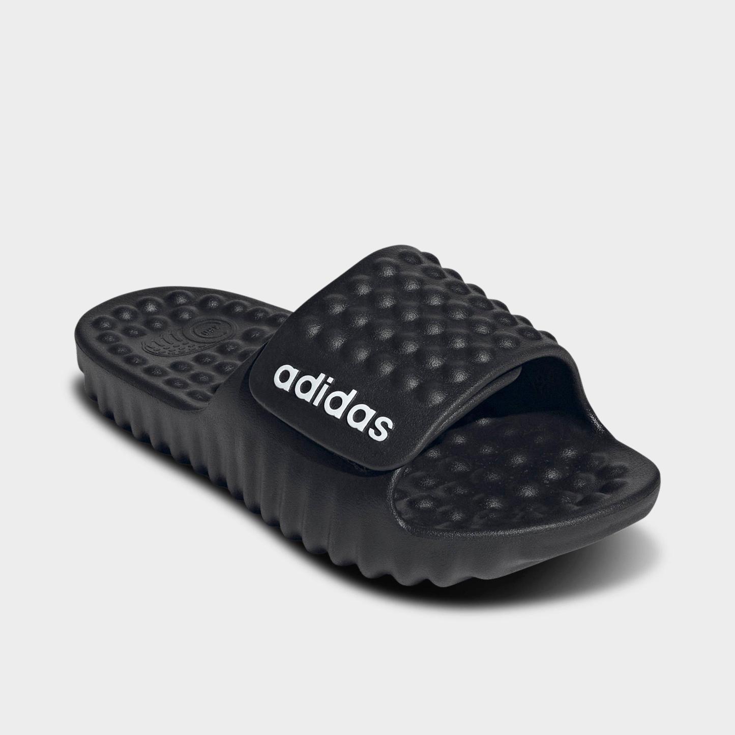 Big Kids' adidas adissage 360Rec Slide Sandals - Black/White - Both shoes facing left