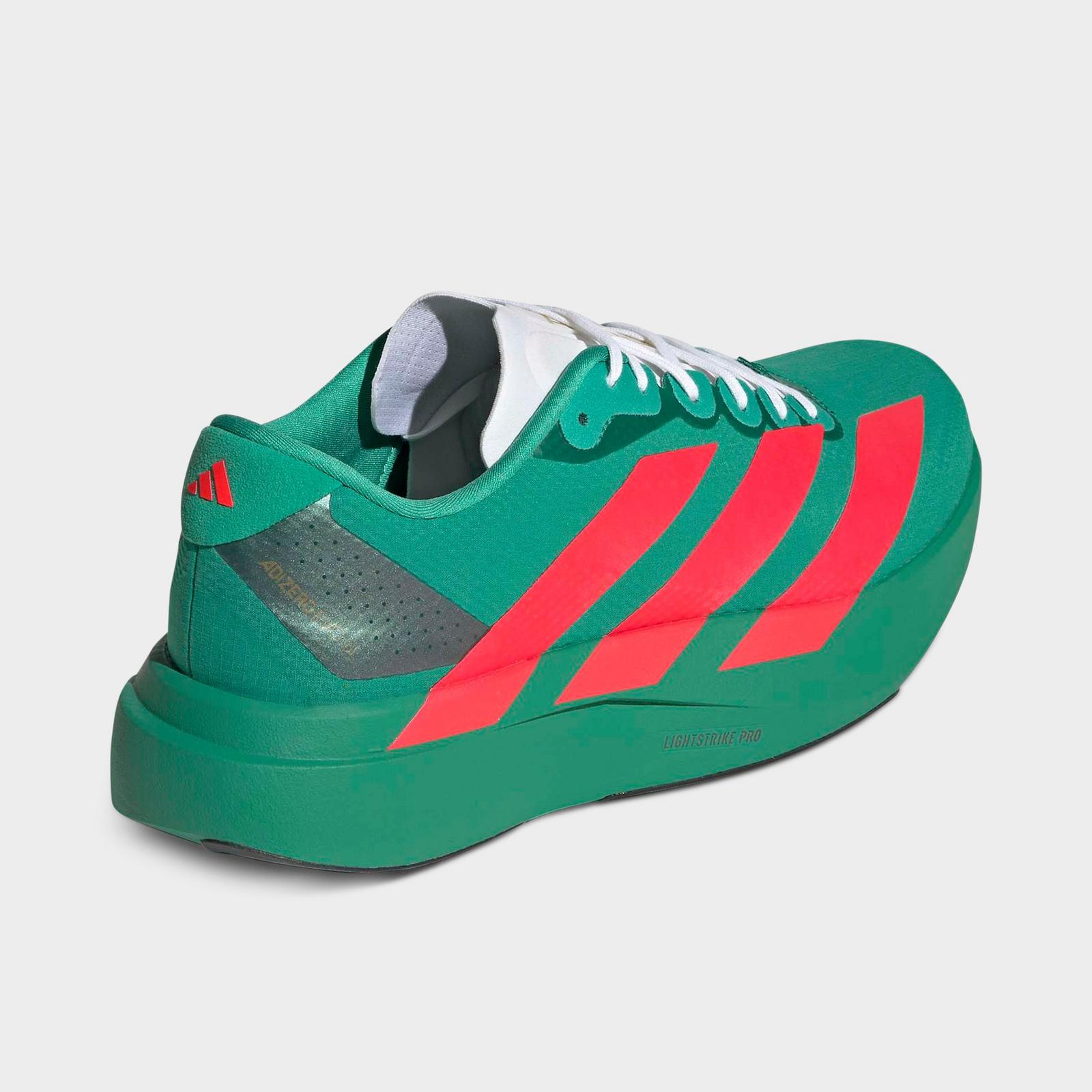 Men's adidas Adizero EVO SL Woven Running Shoes - Court Green/Lucid Red/Cloud White - view 4