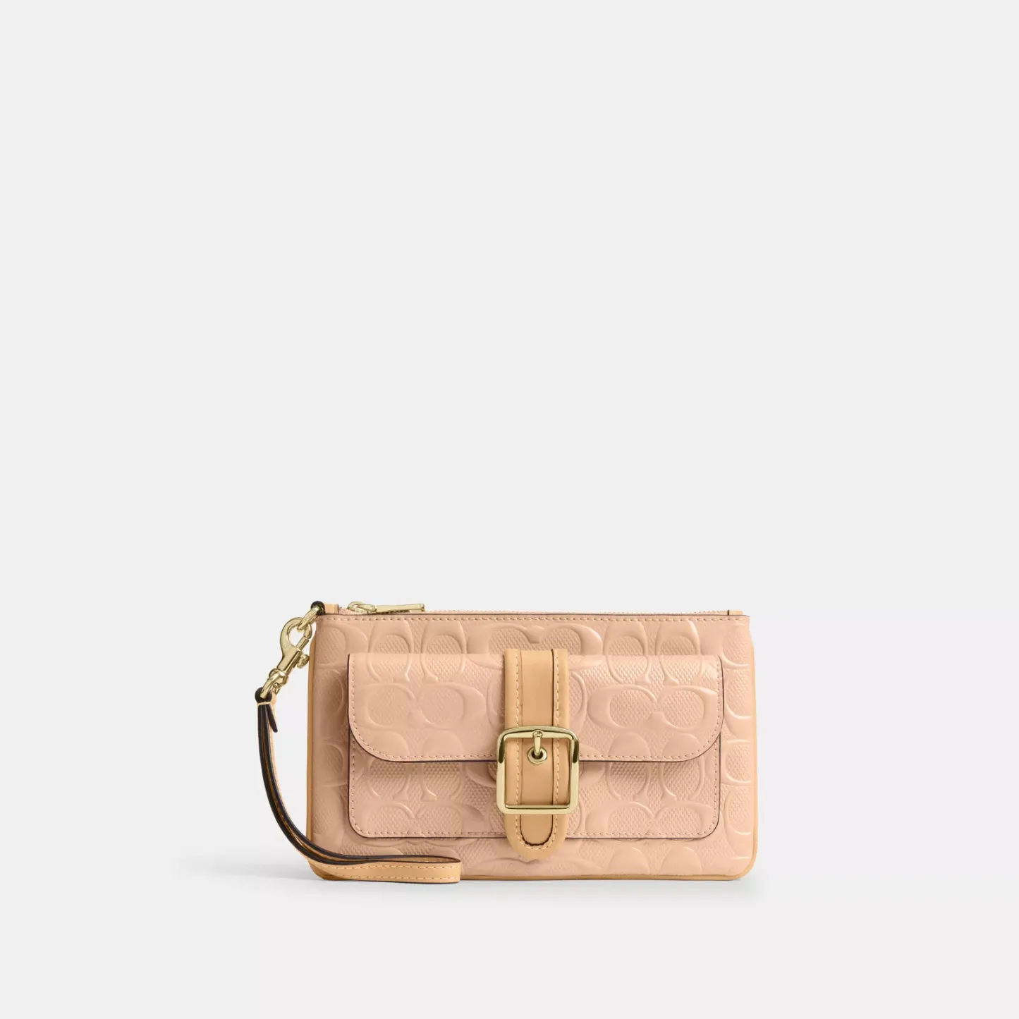 Ashton Wristlet In Signature Leather - Gold/Faded Blush